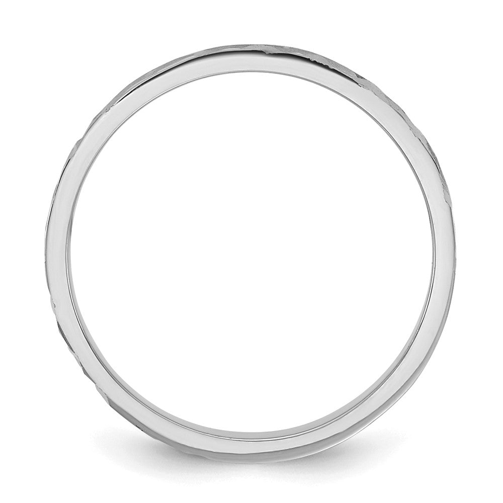 Sunbeam Joy 14K White Gold Madi K Diamond-cut Design 2mm Flat Band Baby / Children's Ring