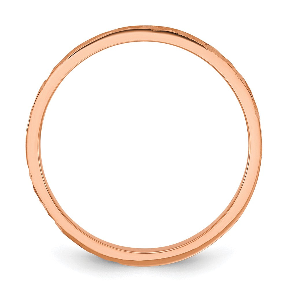 Peanut Bloom 14K Rose Gold Madi K Diamond-cut Design 2mm Flat Band Baby / Children's Ring