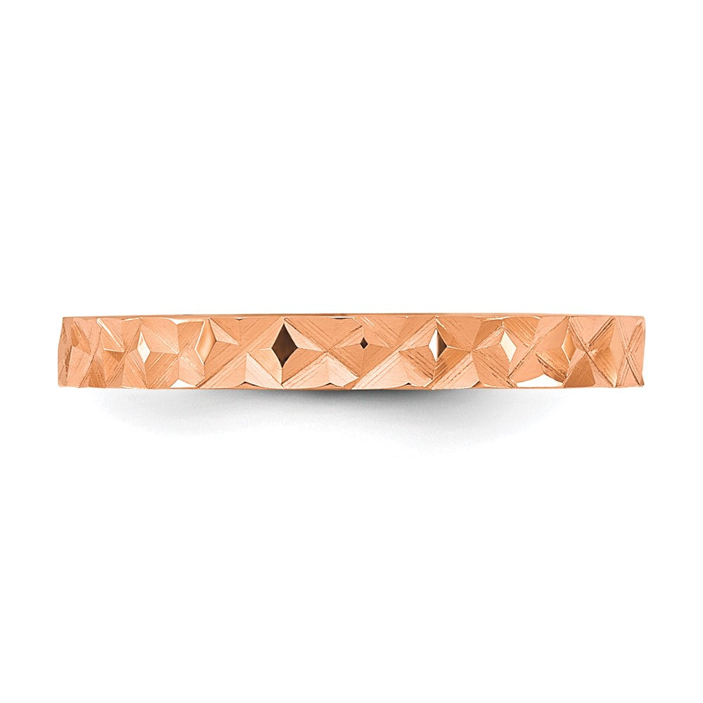 Peanut Bloom 14K Rose Gold Madi K Diamond-cut Design 2mm Flat Band Baby / Children's Ring