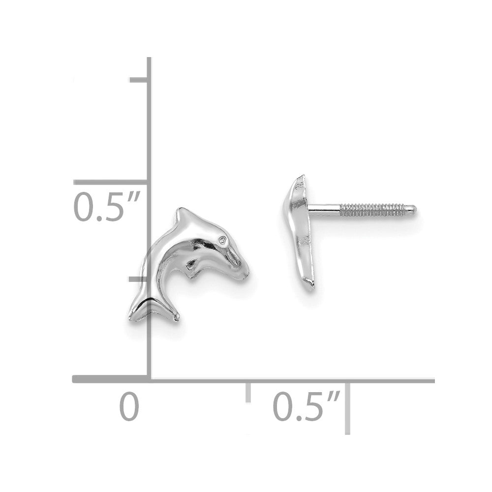 Cuddles 14K White Gold Madi K Sm. Dolphin Earrings