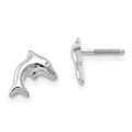 Cuddles 14K White Gold Madi K Sm. Dolphin Earrings