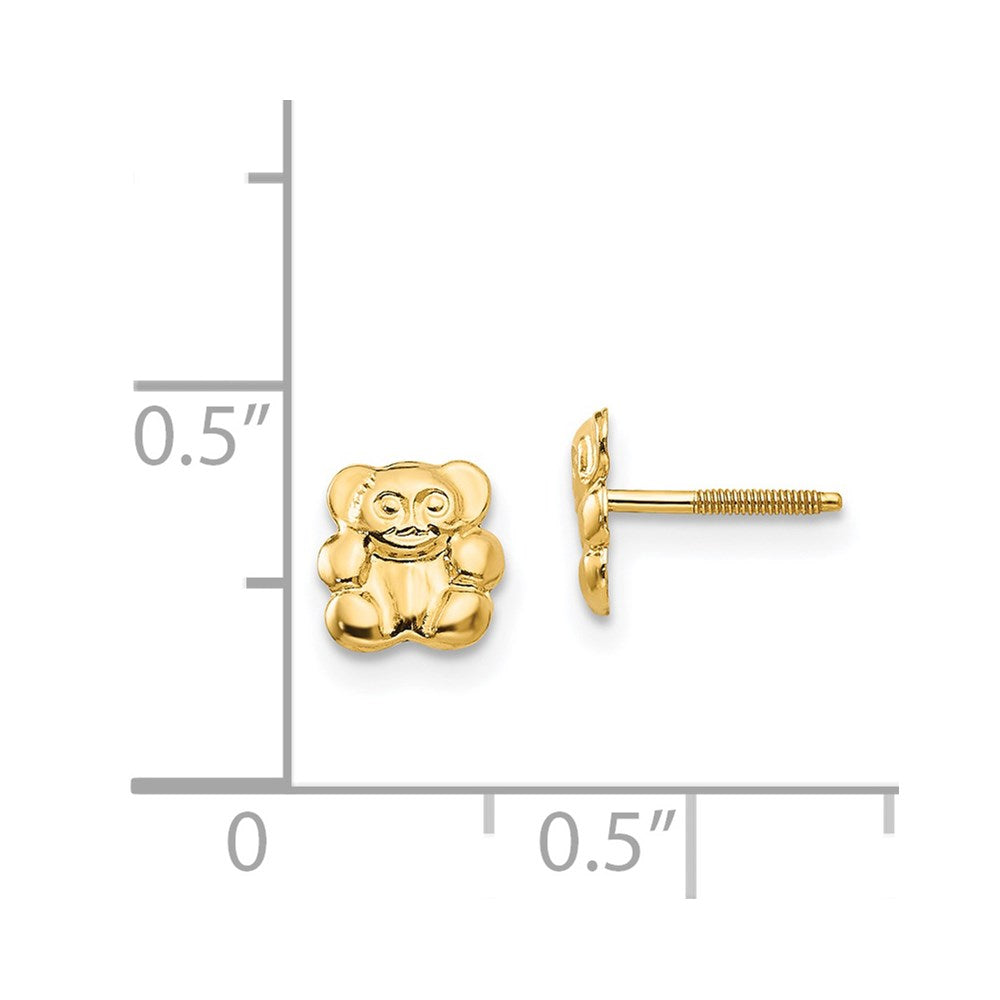 Sunny Glow 14k Madi K Polished Teddy Bear Screwback Earrings