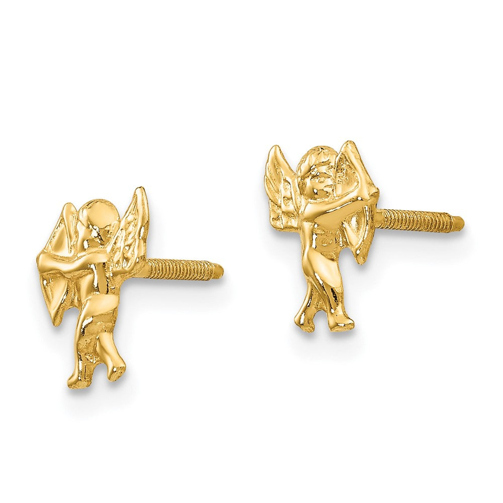 Snowflake Drift 14k Madi K Polished Cupid Screwback Earrings