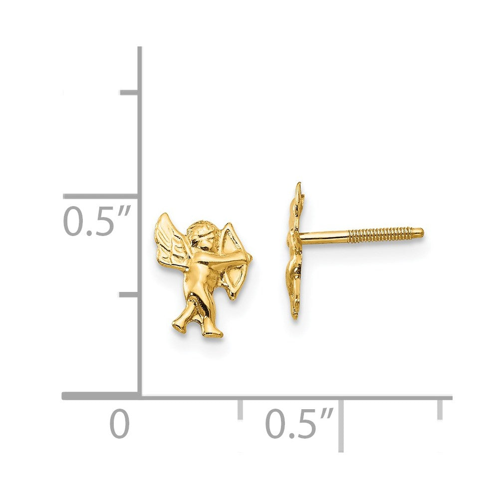 Snowflake Drift 14k Madi K Polished Cupid Screwback Earrings