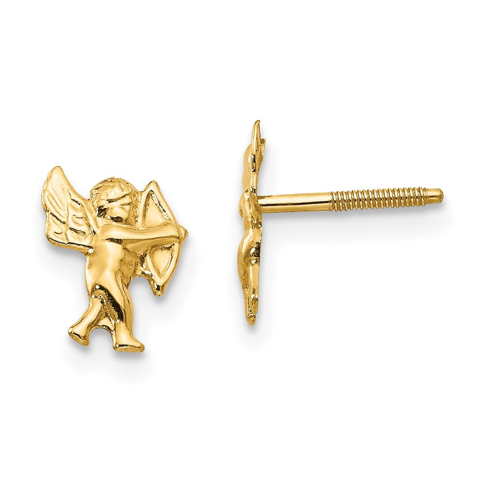 Snowflake Drift 14k Madi K Polished Cupid Screwback Earrings