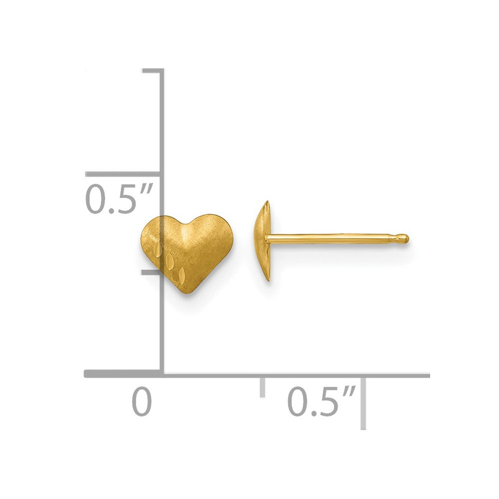 Snuggle Star 14k Madi K Diamond-Cut & Satin Puffed Heart Earrings