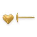 Snuggle Star 14k Madi K Diamond-Cut & Satin Puffed Heart Earrings