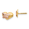 Cricket Boo 14k Madi K Polished & Rhodium Butterfly Heart Screwback Earrings