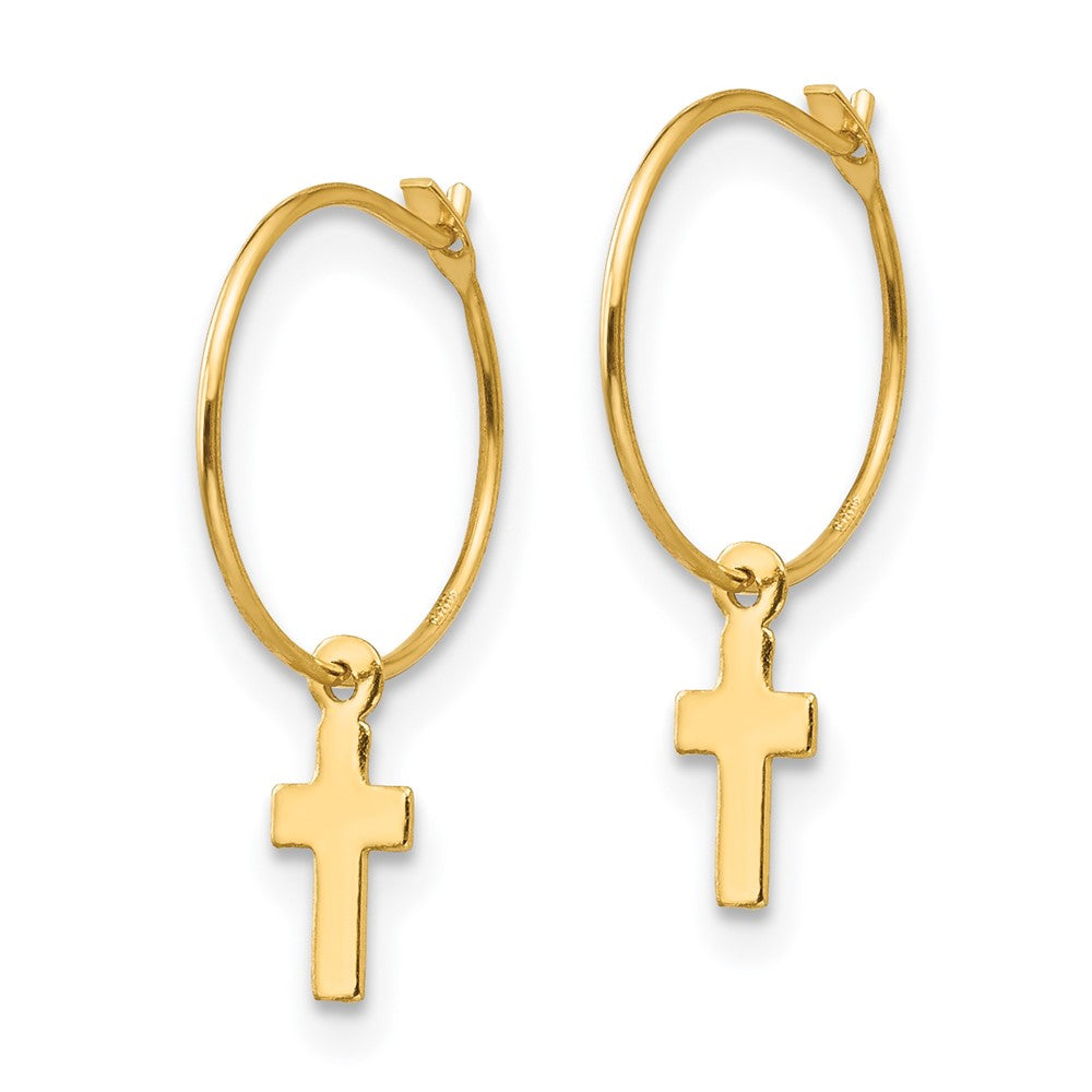 Giggles 14k Madi K Endless Hoop w/Small Cross Earrings