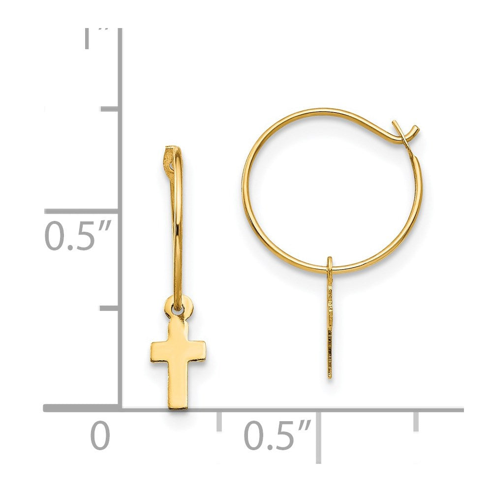 Giggles 14k Madi K Endless Hoop w/Small Cross Earrings