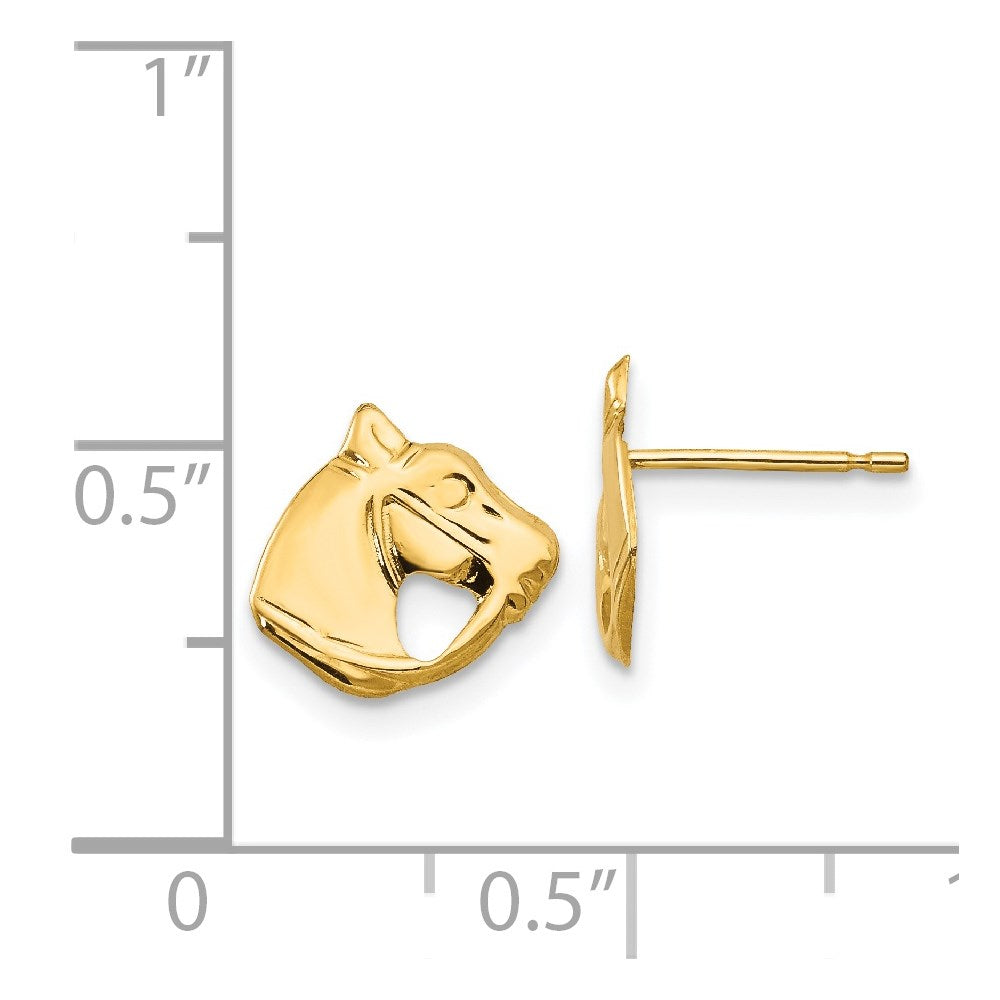 Twinkle Bloom 14k Madi K Polished Horse Head Post Earrings