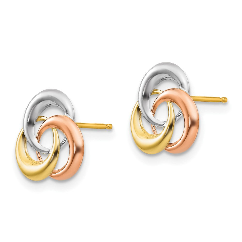 Buddy Cloud 14k Tri-color Madi K 3 Circle Post Earrings