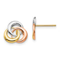 Buddy Cloud 14k Tri-color Madi K 3 Circle Post Earrings