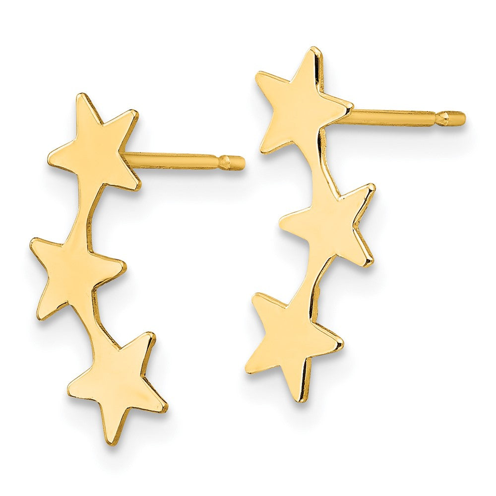 Minnie Puff 14k Madi K Polished 3-Star Post Earrings