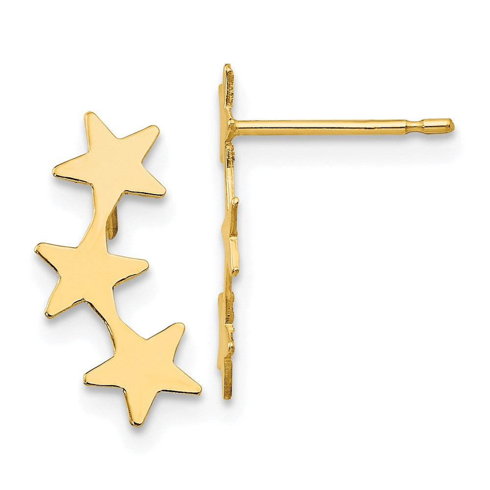 Minnie Puff 14k Madi K Polished 3-Star Post Earrings
