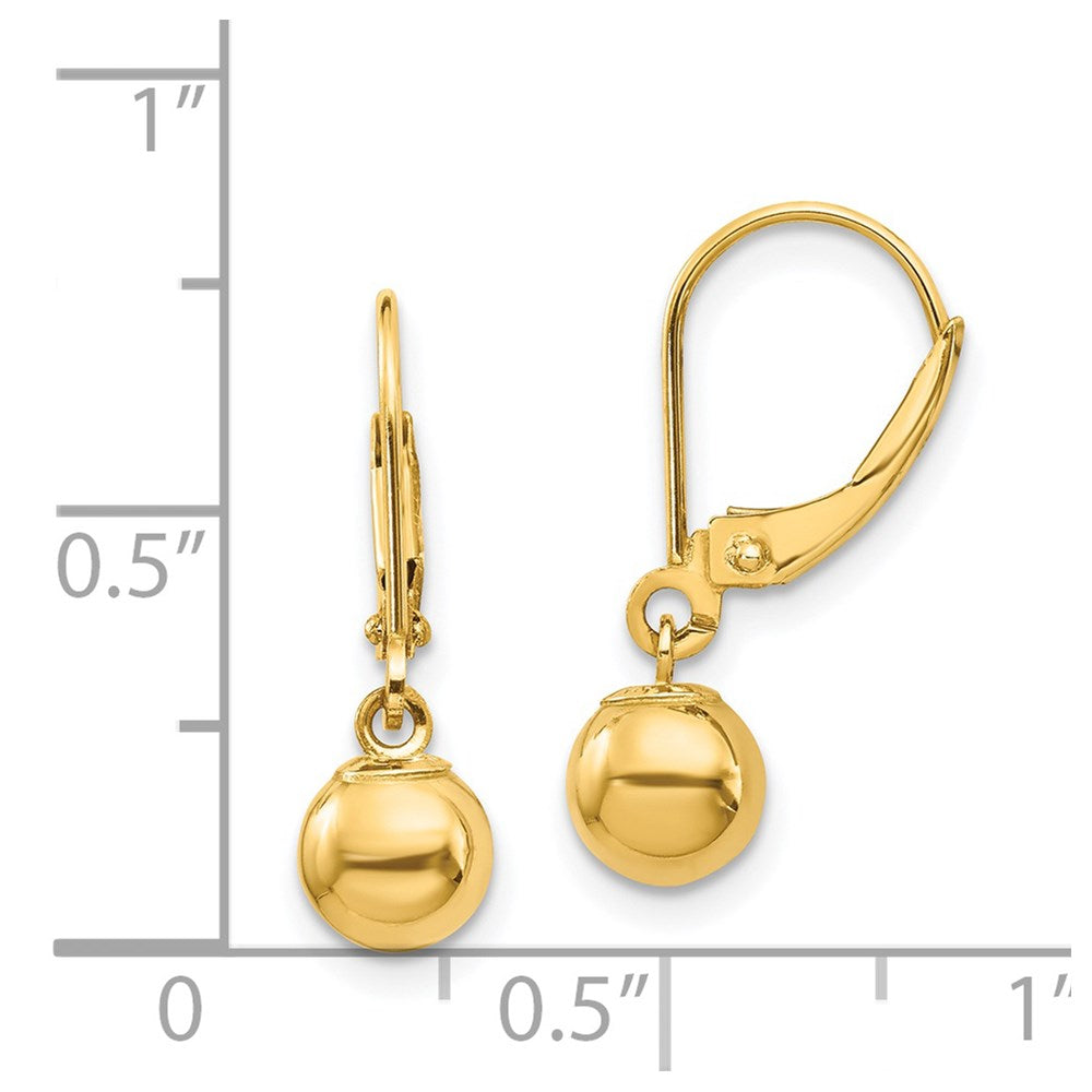 Twinkle 14k Madi K Dangle 6mm Bead Leverback Earrings