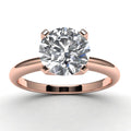 14k Rose Gold Solitaire Engagement Ring Angle View