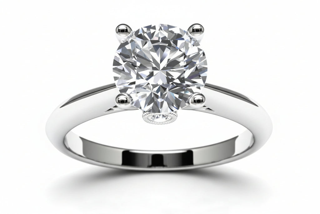 14k White Gold Solitaire Mounting Angle View