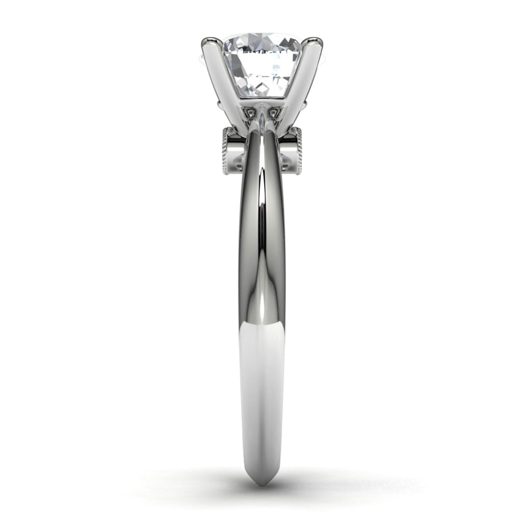 14k White Gold Solitaire Mounting Side View