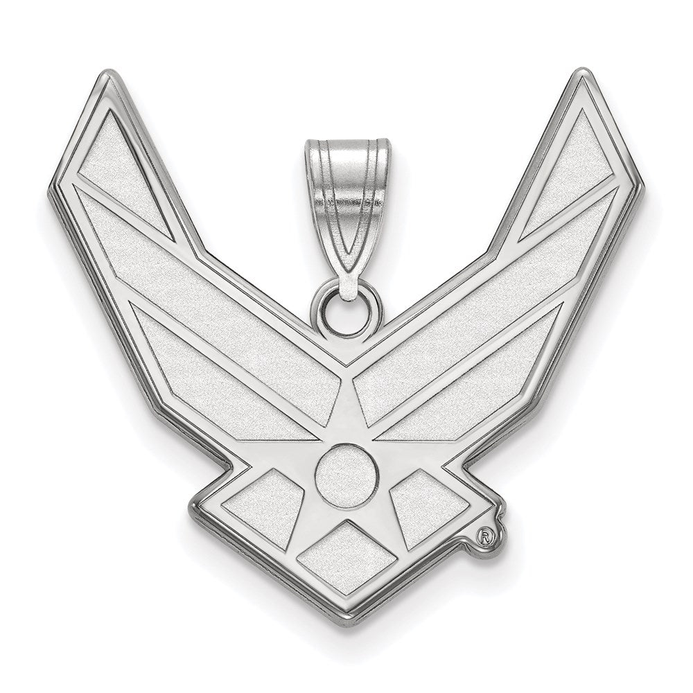 Eros Sterling Silver Rhodium-plated LogoArt U.S. Air Force Extra Large Pendant