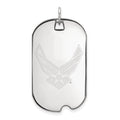 Aurayne Sterling Silver Rhodium-plated LogoArt U.S. Air Force Large Dog Tag Pendant