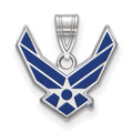 Orion Sterling Silver Rhodium-plated LogoArt U.S. Air Force Small Enameled Pendant