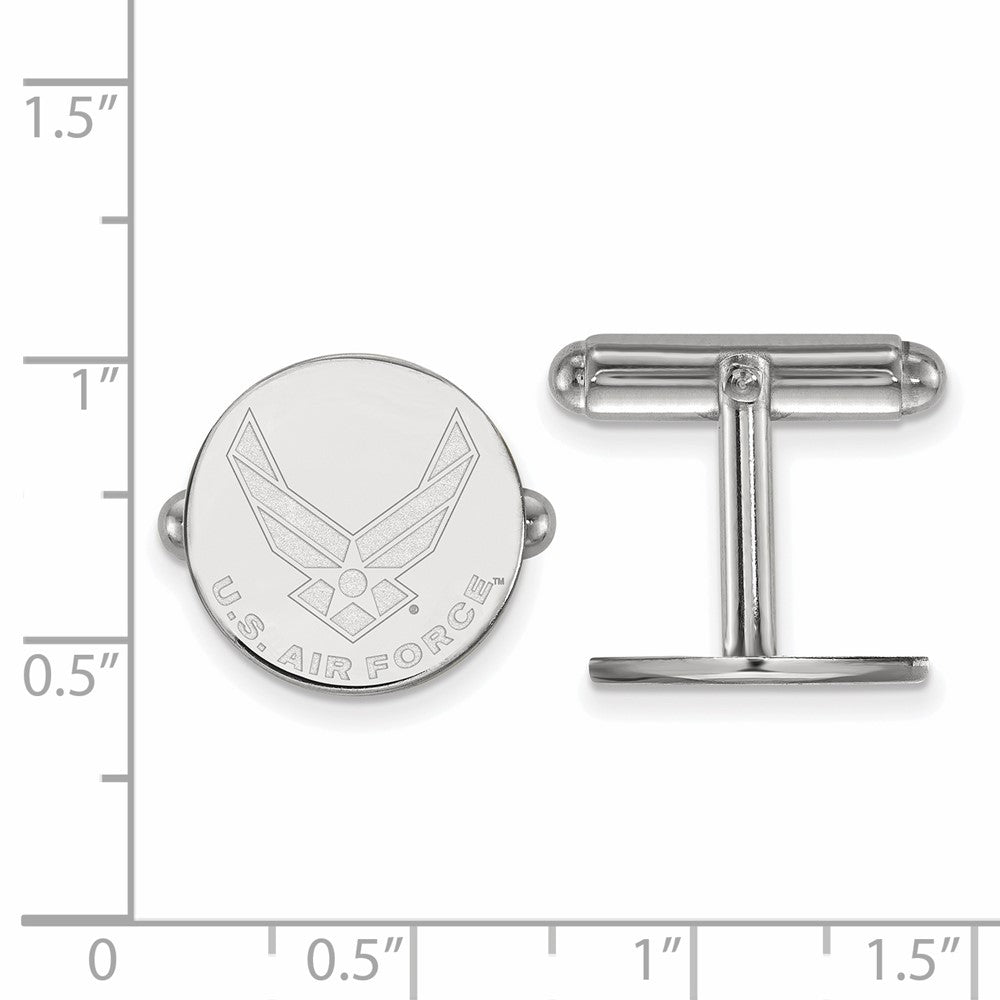 Marin Sterling Silver Rhodium-plated LogoArt US Air Force Cuff Links
