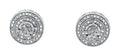 Sterling Silver Halo Diamond Earrings
