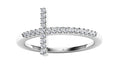 Diamond Sideways Cross Ring in Sterling Silver