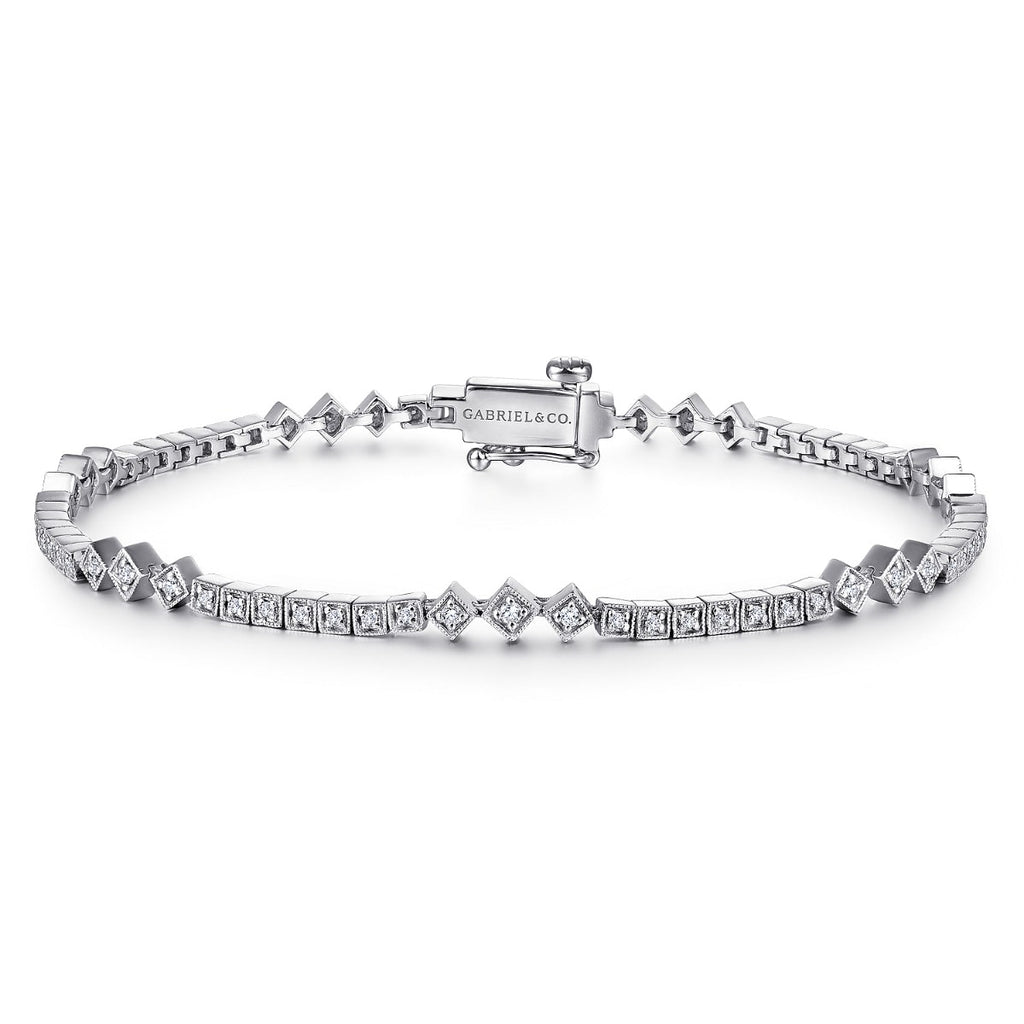 Luminara Voyage Symphony 14K White Gold Diamond Tennis Bracelet