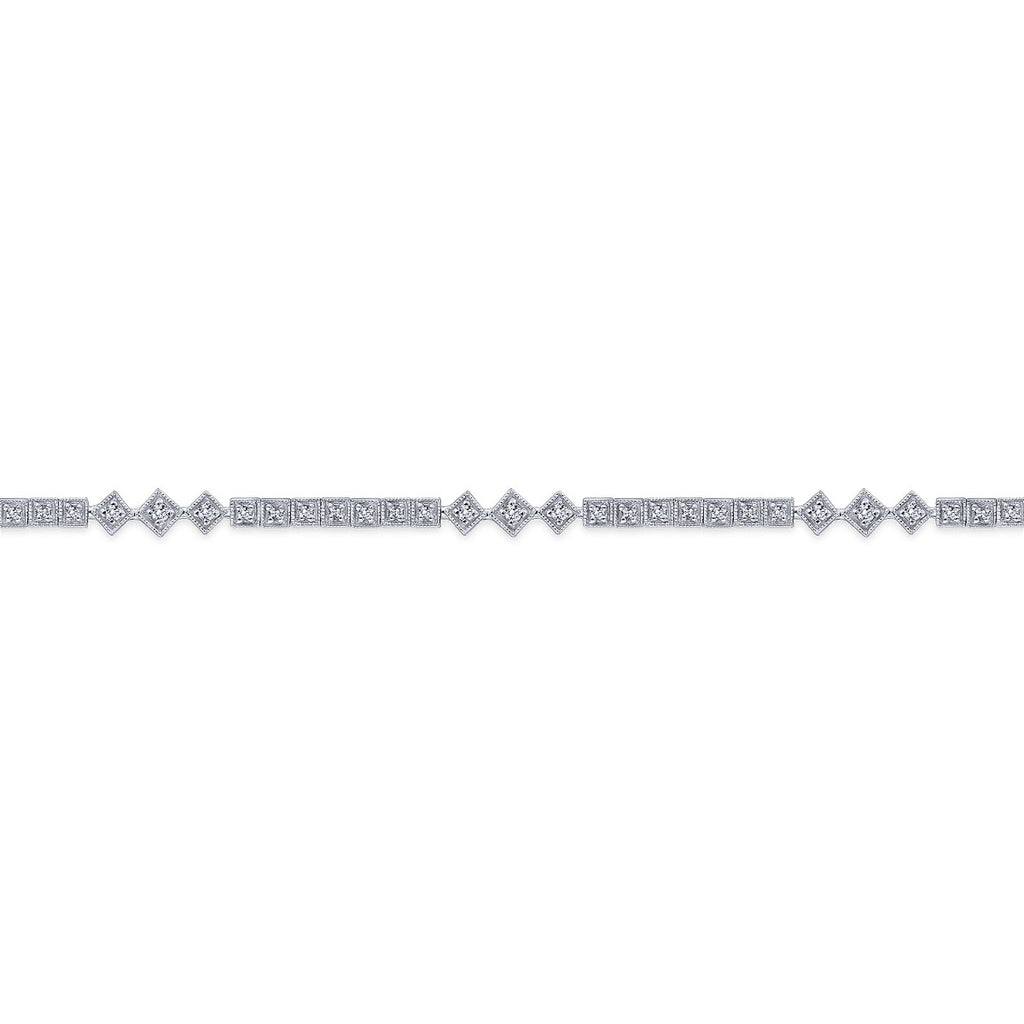 Luminara Voyage Symphony 14K White Gold Diamond Tennis Bracelet