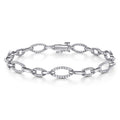 14K White Gold Graduating Diamond Link Tennis Bracelet