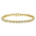 Aurelia Chorus Symphony 14K Yellow Gold Bezel Set Diamond Tennis Bracelet with Twisted Rope Frame