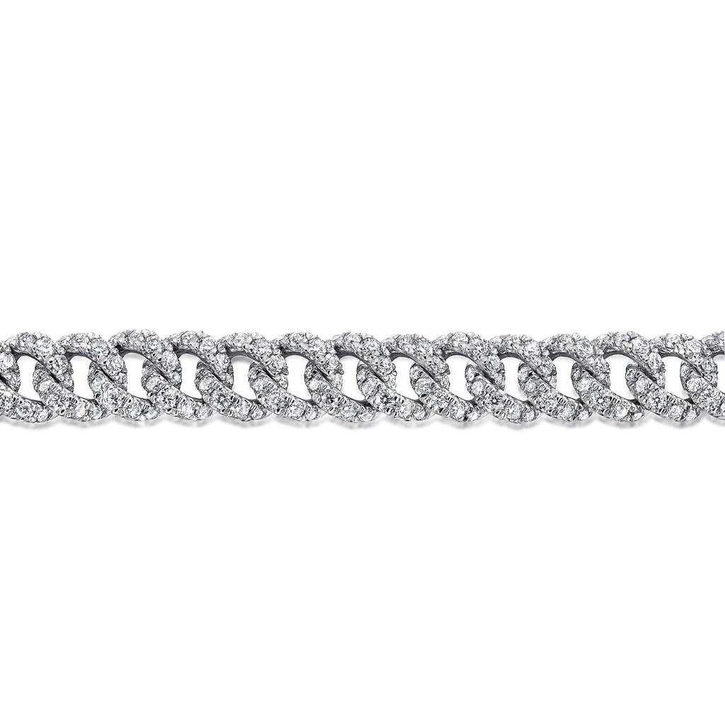 14K White Gold Diamond Link Tennis Bracelet
