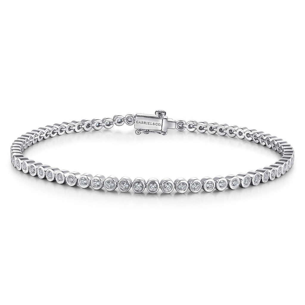 Calypso Harbor Fable 14K White Gold Bezel Set Diamond Tennis Bracelet