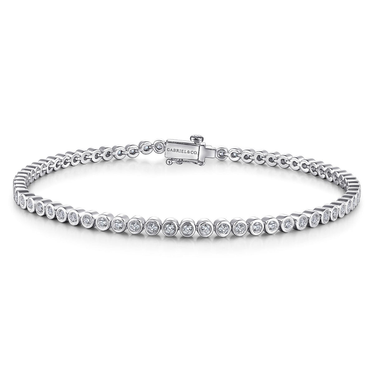 Calypso Harbor Fable 14K White Gold Bezel Set Diamond Tennis Bracelet