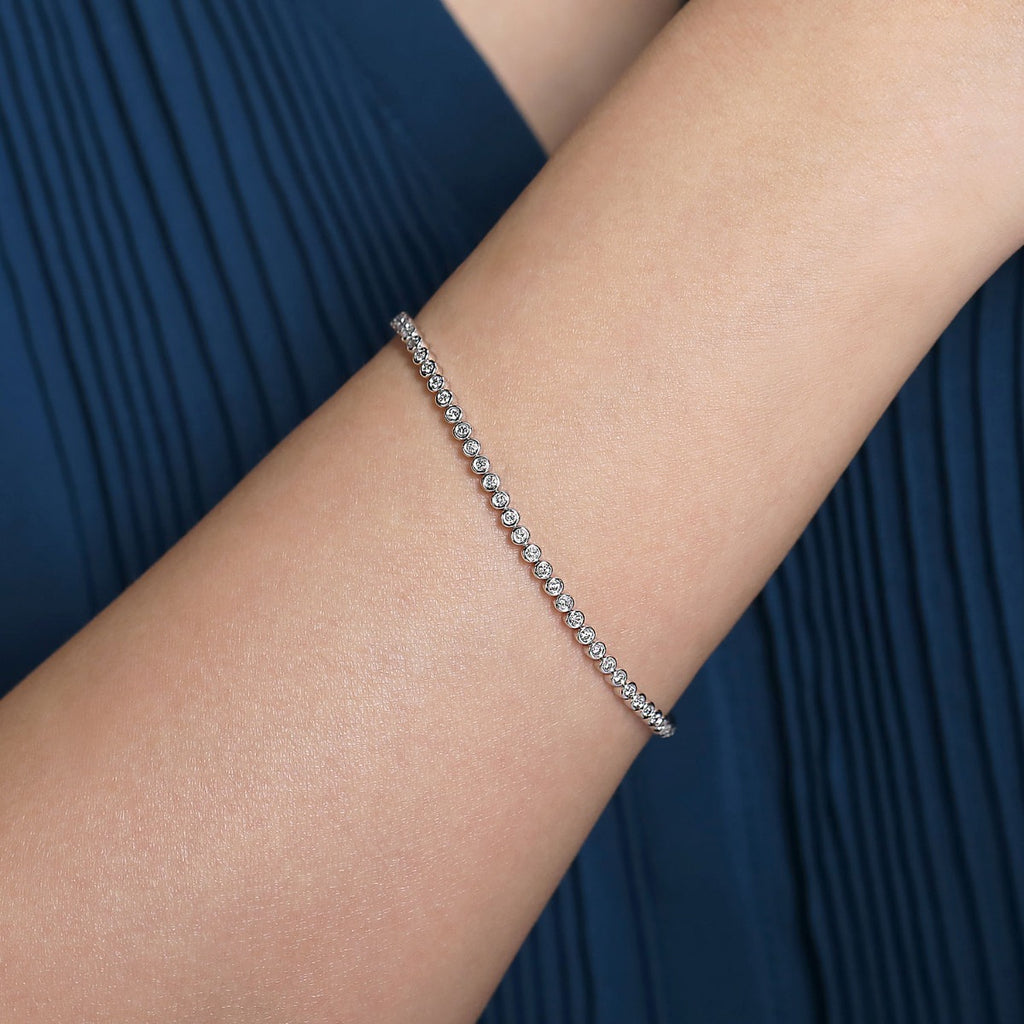 Calypso Harbor Fable 14K White Gold Bezel Set Diamond Tennis Bracelet