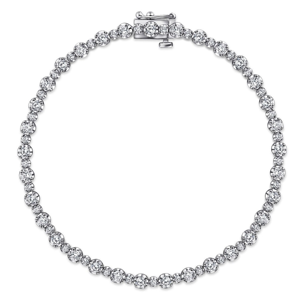 Calla Ember Eclipse 14K White Gold Buttercup Set Diamond Tennis Bracelet