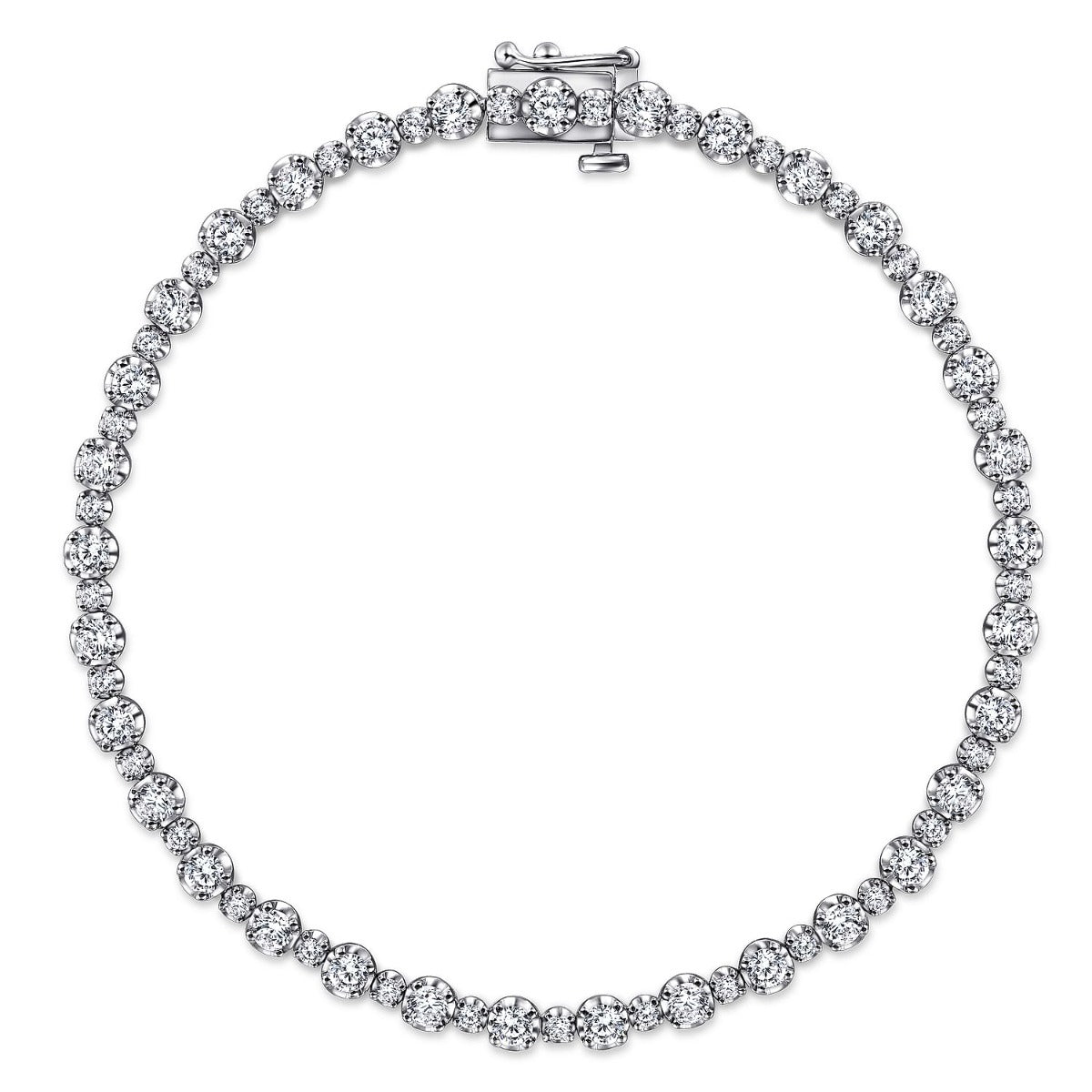 Calla Ember Eclipse 14K White Gold Buttercup Set Diamond Tennis Bracelet