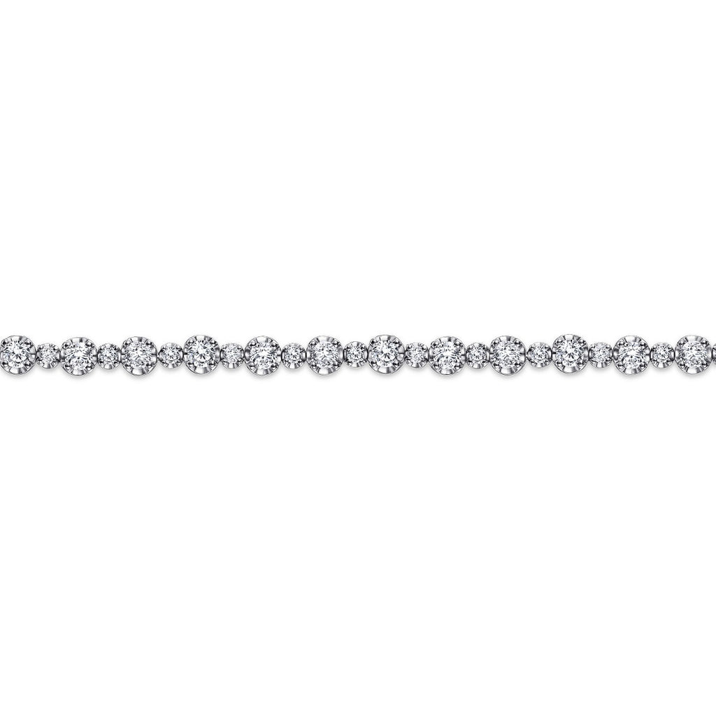 Calla Ember Eclipse 14K White Gold Buttercup Set Diamond Tennis Bracelet