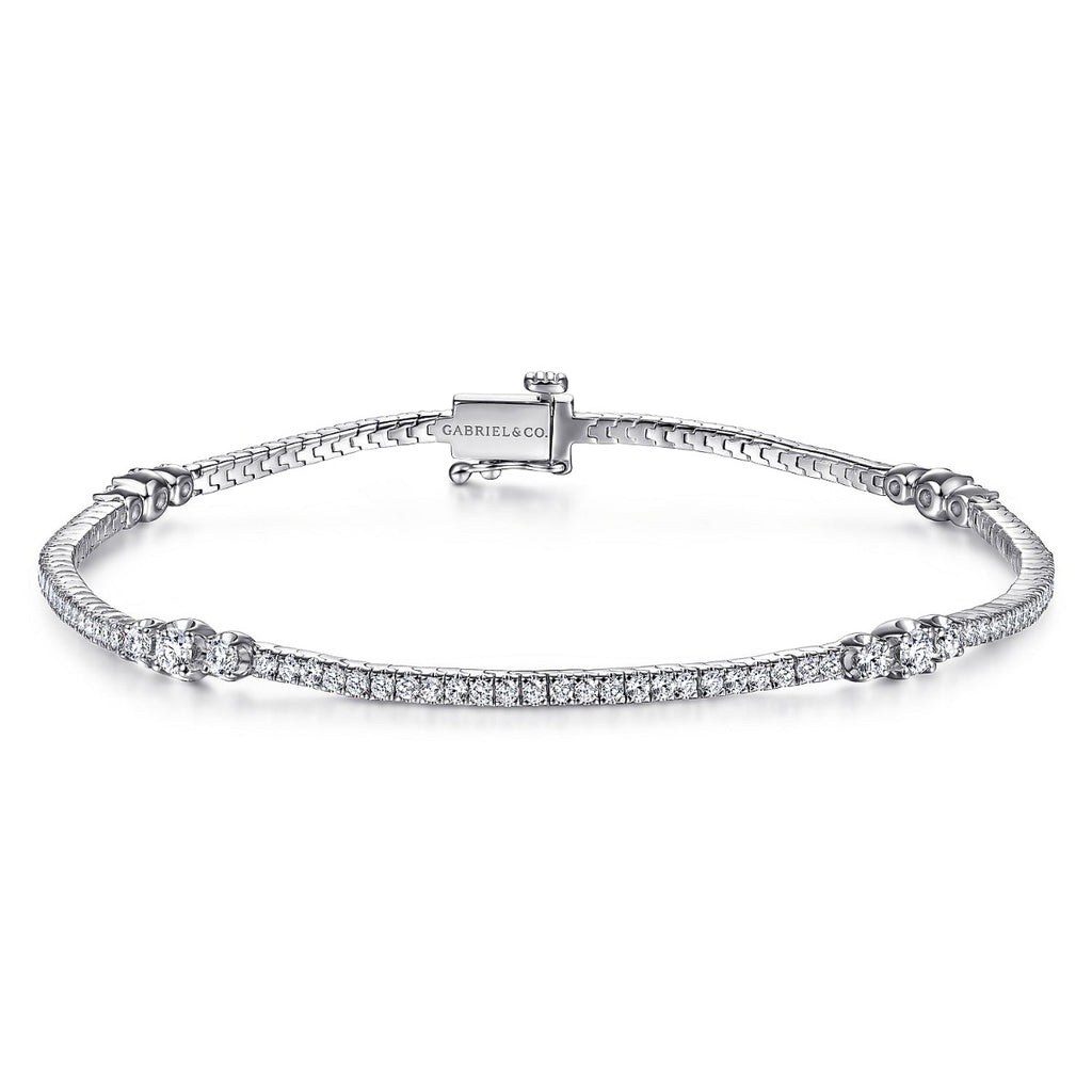 Bellona Anthem Eclipse 14K White Gold Diamond Tennis Bracelet