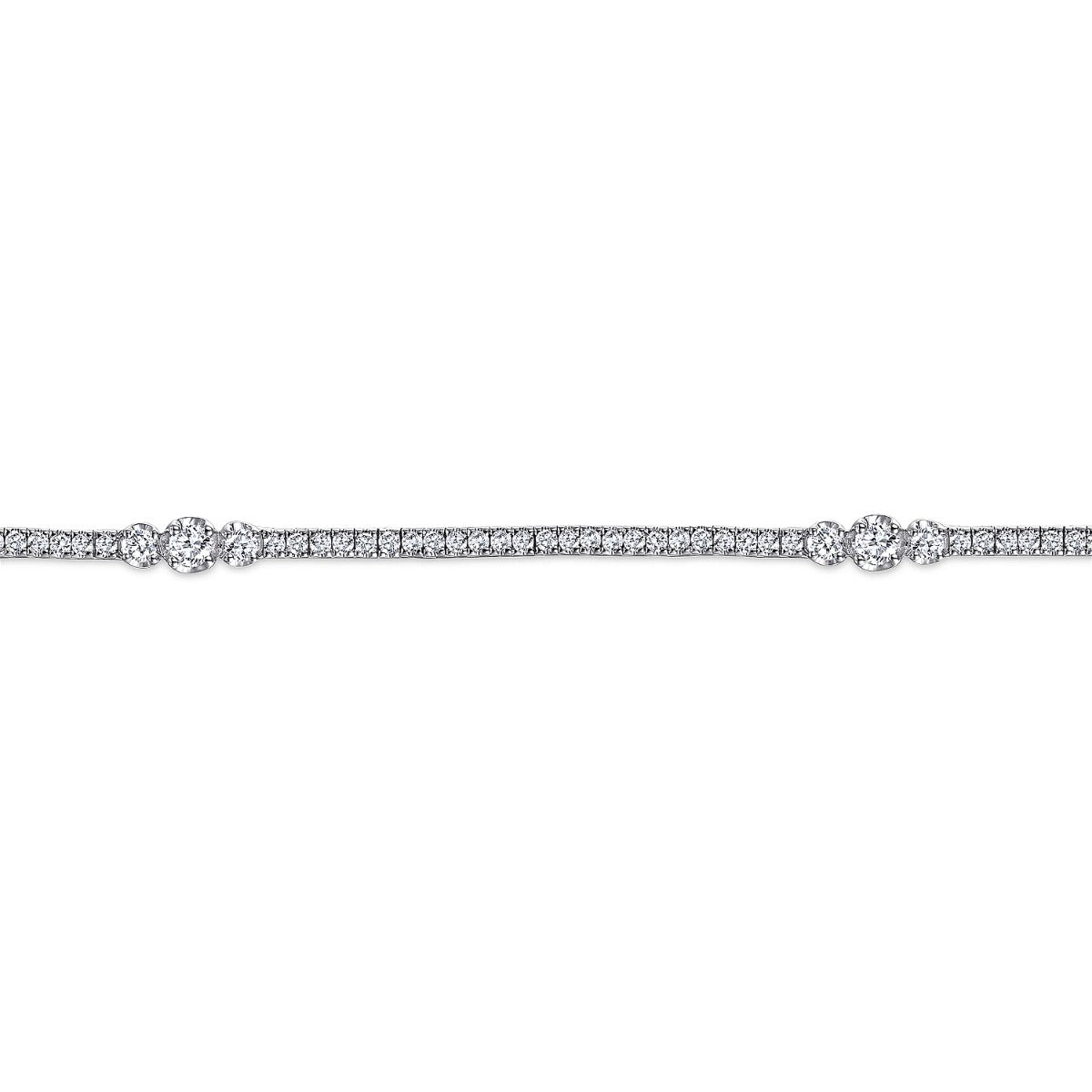 Bellona Anthem Eclipse 14K White Gold Diamond Tennis Bracelet