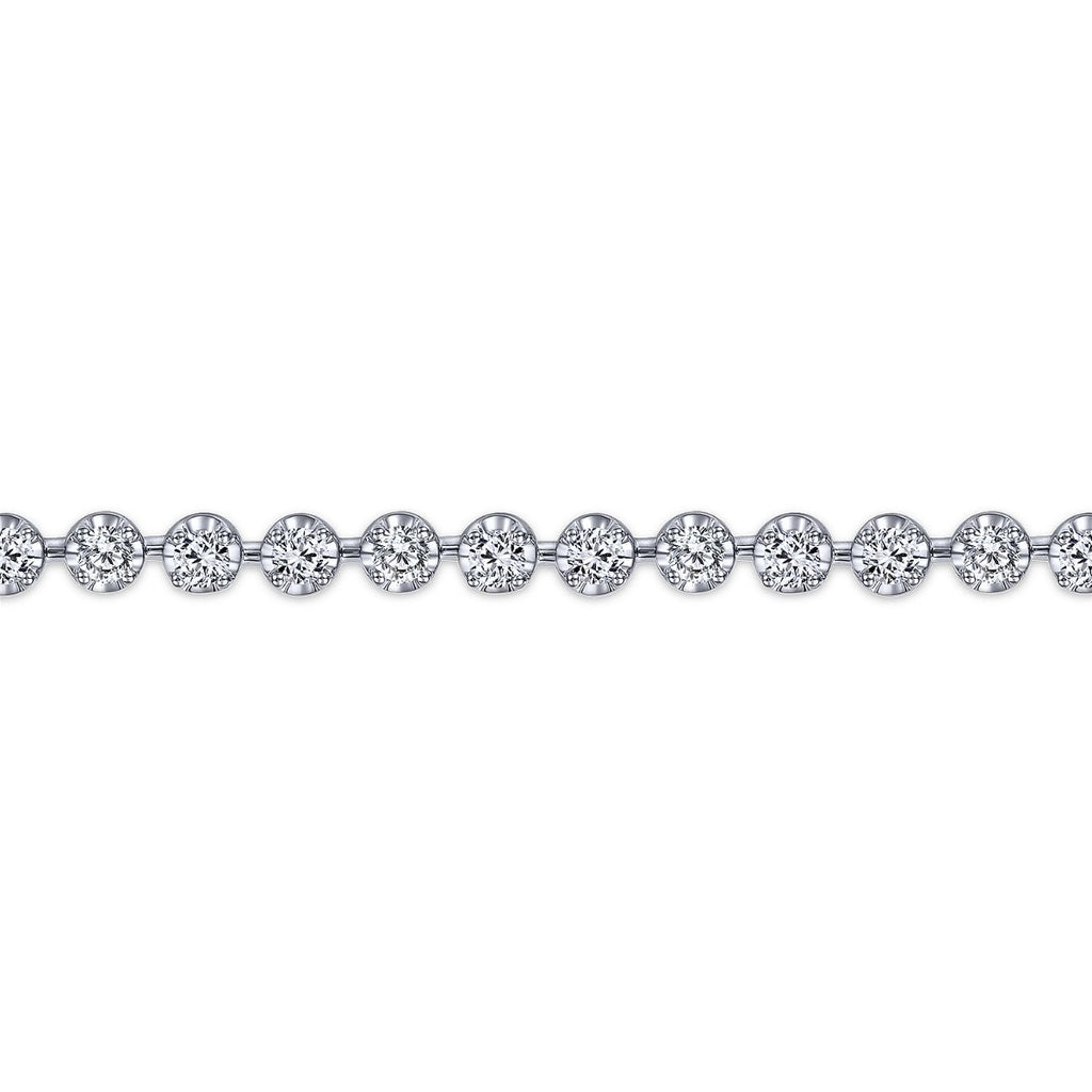 Eirene Harbor Symphony 14K White Gold Buttercup Set Diamond Tennis Bracelet