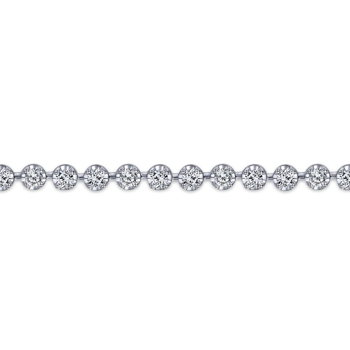 Eirene Harbor Symphony 14K White Gold Buttercup Set Diamond Tennis Bracelet