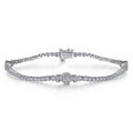 Celestia Whisper Muse 14K White Gold Diamond Tennis Bracelet with Round Cluster Stations