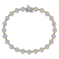 Lyric Vista Grove 14K White Yellow Gold Diamond Cluster Tennis Bracelet