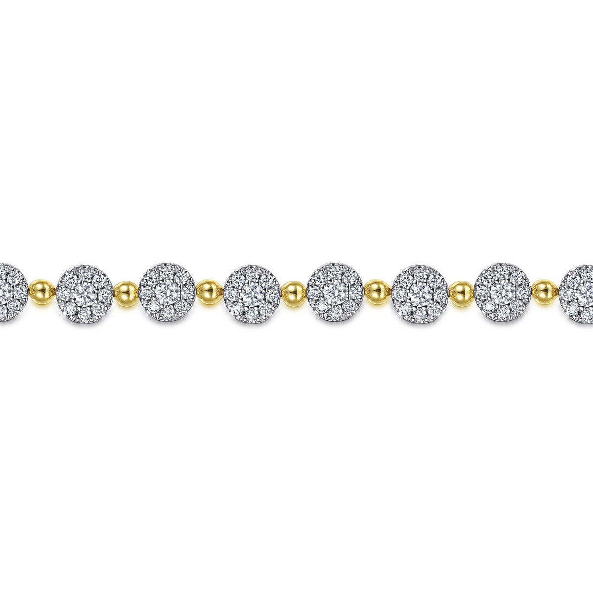 Lyric Vista Grove 14K White Yellow Gold Diamond Cluster Tennis Bracelet
