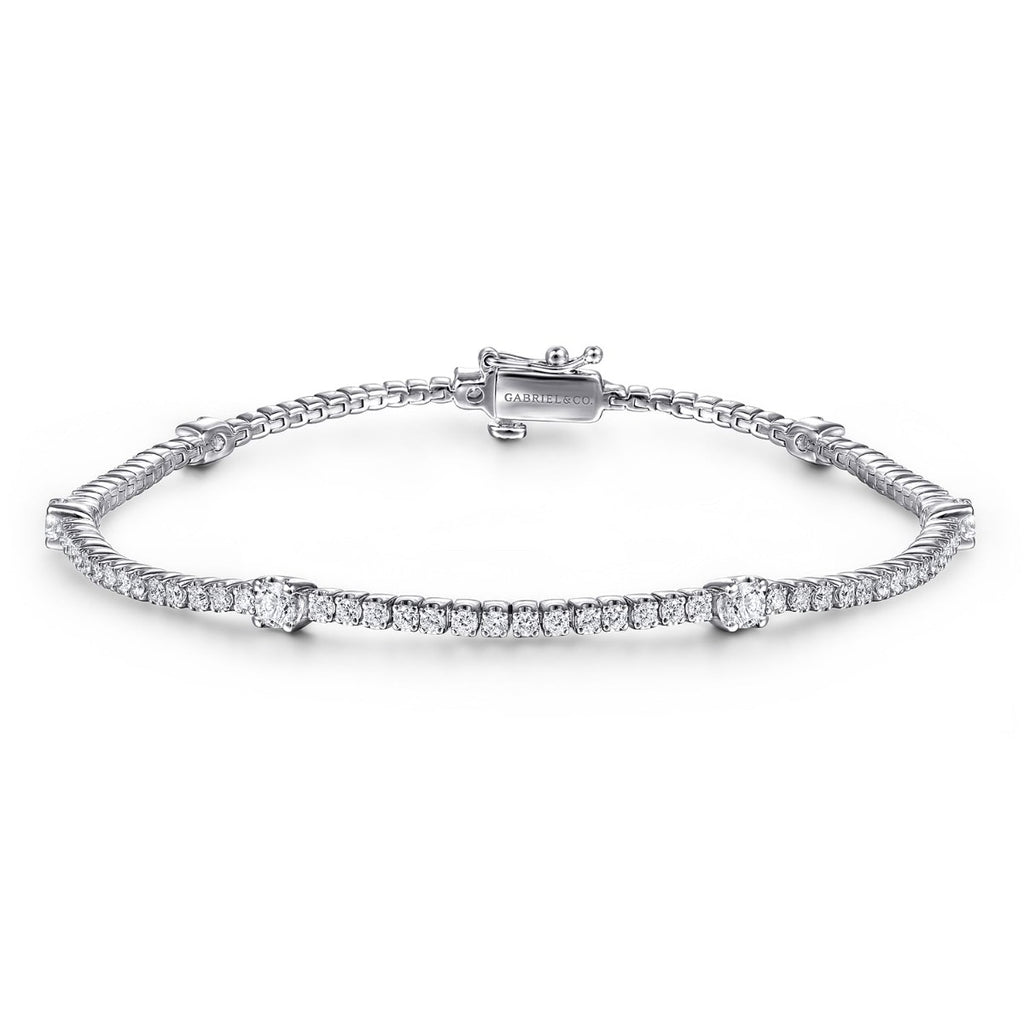 Azura Crown Eclipse 14K White Gold Diamond Tennis Bracelet