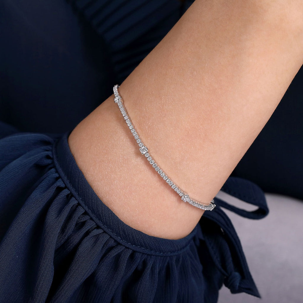 Azura Crown Eclipse 14K White Gold Diamond Tennis Bracelet