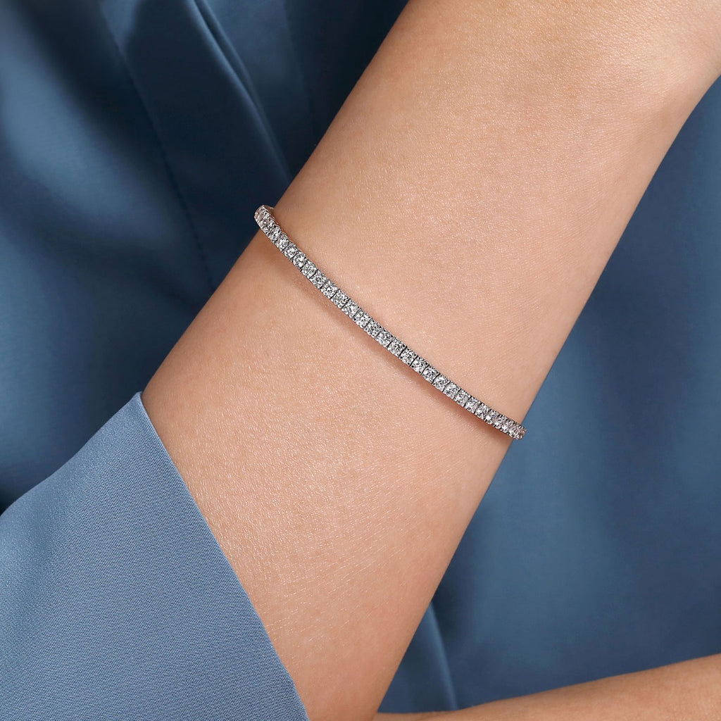 Eirene Silhouette Echo 14K White Gold Diamond Tennis Bracelet